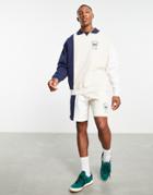 Asos Design Oversized Rugby Sweatshirt In Beige Color Block - Part Of A Set-multi