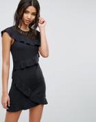Vero Moda Lace Ruffle Dress - Black