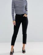 Asos Castile Pencil Straight Leg Jeans In Washed Black With Stepped Hem - Black