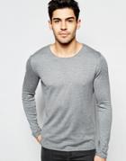 Selected Homme Lightweight Knitted Sweater - Medium Gray Melange