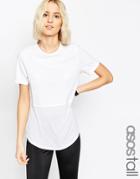 Asos Tall Contrast Ribbed Panel T-shirt - White