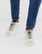 Selected Homme Leather Mix Sneakers In Black - Black