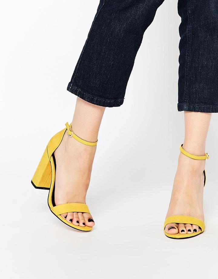 Asos Here Goes Heeled Sandals - Marigold