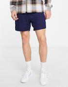 Polo Ralph Lauren Prepster Icon Logo Linen Blend Shorts In Navy