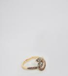 Rock 'n' Rose Sterling Silver Gold Plated Twisted Snake Ring - Gold