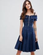 Miss Sixty Flare Denim Dress - Blue