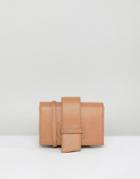 Melie Bianco Vegan Leather Minimal Crossbody Bag - Beige