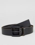 Dead Vintage Slim Leather Belt - Black