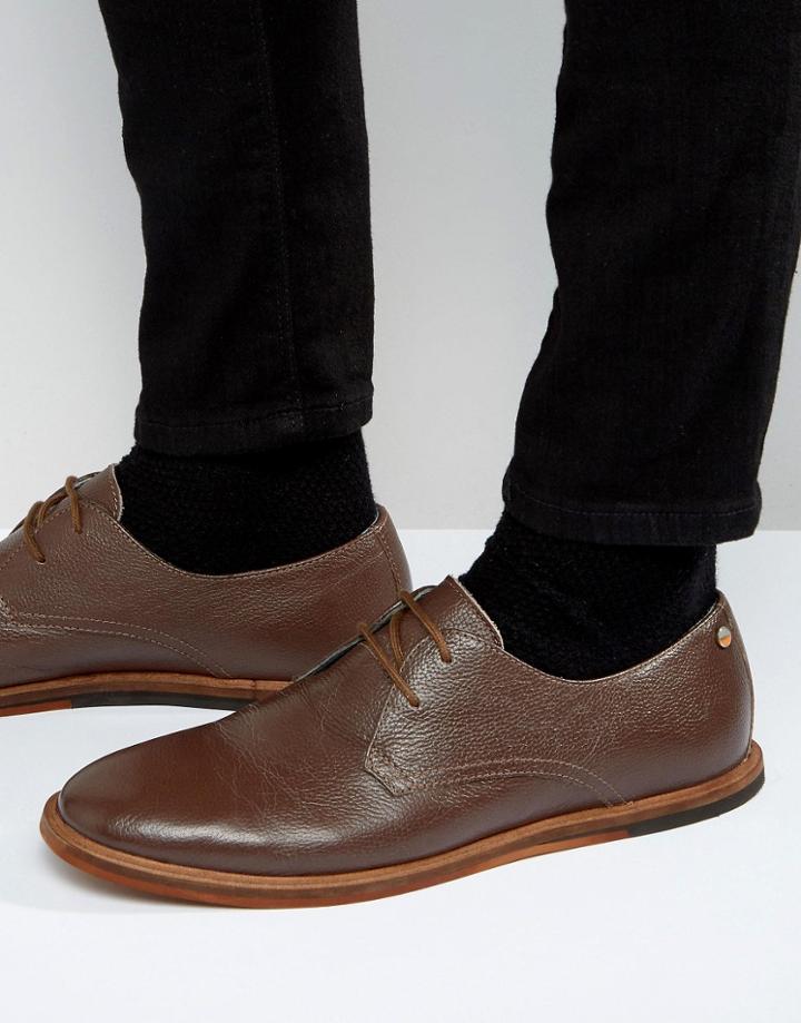 Frank Wright Busby Derby Shoes In Brown Leather - Brown