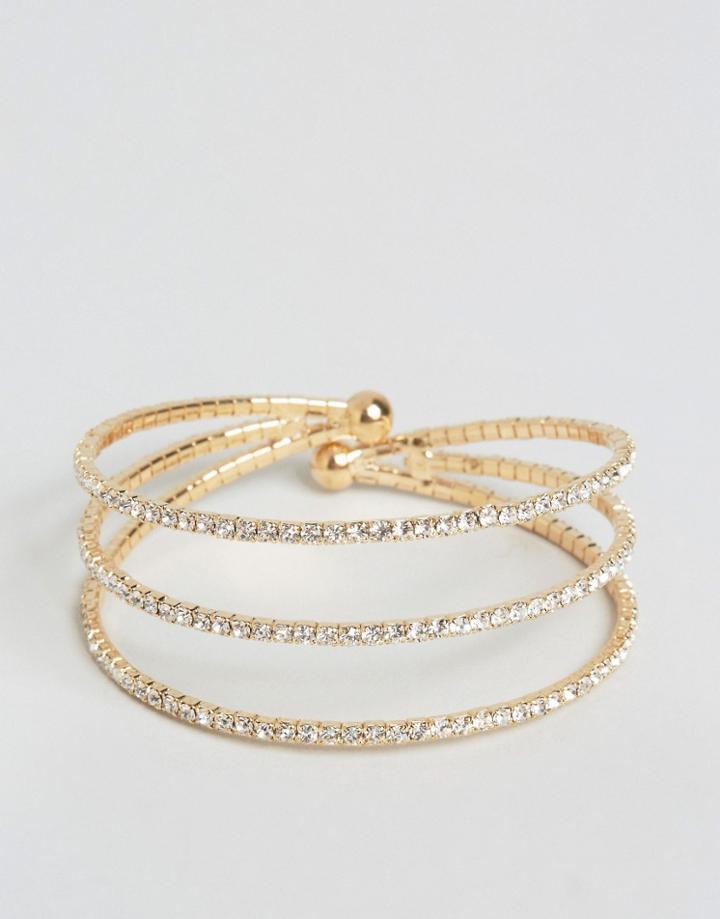 Cara Ny 3 Row Bangle - Gold