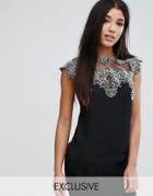 Lipsy Top With Lace Detail - Black