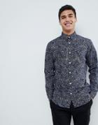 Selected Homme Shirt With All Over Print In Slim Fit - Navy