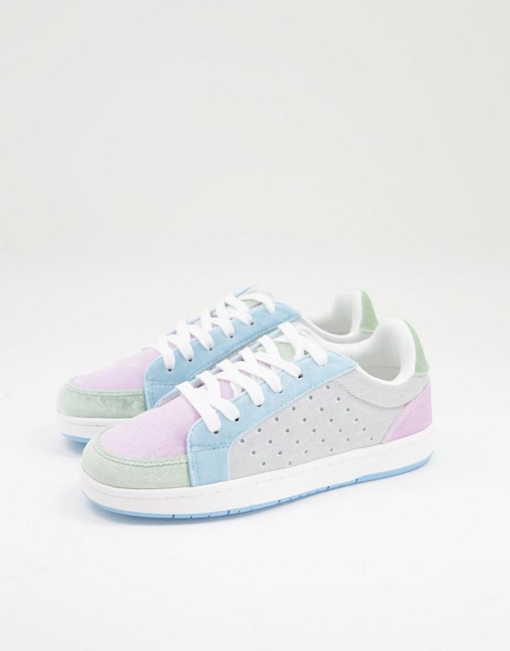 Asos Design Dodie Sneakers In Multi Velvet