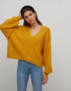 Nobody's Child Relaxed Fisherman Sweater In Mustard Knit-yellow