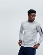 Only & Sons Raglan Sweatshirt With Technical Arm Pocket - Gray