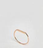 Asos Design Rose Gold Plated Sterling Silver Flat Bar Ring - Copper