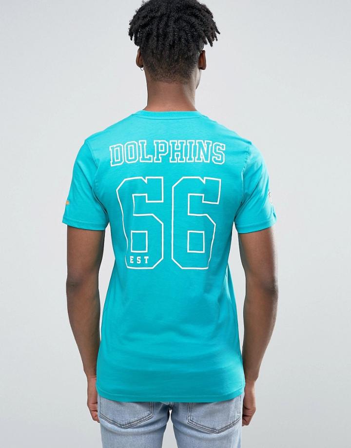 New Era Dolphins T-shirt With Back Print - Green