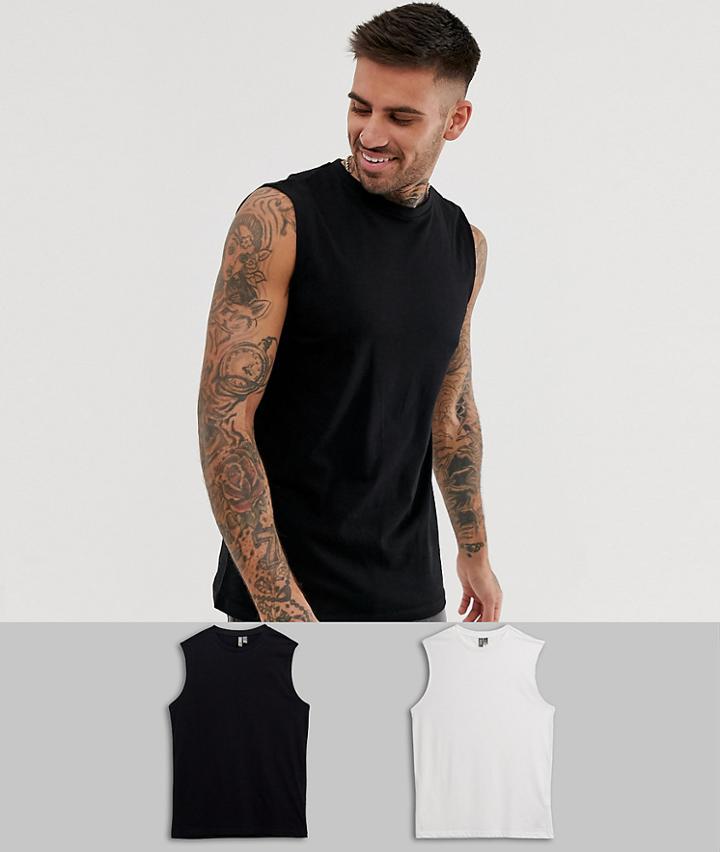 Asos Design Organic Tank Tank 2 Pack Multipack Saving - Multi