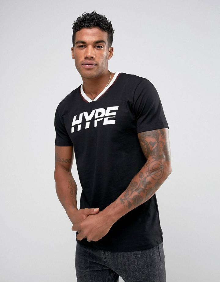 Hype T-shirt In Black With Large Logo - Black