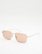 Ray-ban Women's 90s Rectangle Pink Lens Sunglasses In Gold 0rb3669