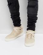 Asos High Top Sneakers In Stone With Straps - Stone