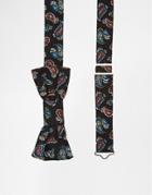 Reclaimed Vintage Paisley Bow Tie - Black