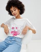 Chorus Boyfriend T-shirt With Space Desert Print - Cream
