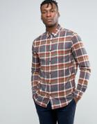 New Look Check Shirt In Stone In Regular Fit - Stone