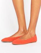 New Look Suede Ballet Pump - Orange