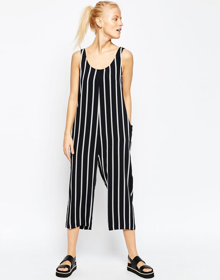 Asos Minimal Jumpsuit In Stripe
