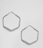Kingsley Ryan 30mm Hexagon Hoop Earrings In Sterling Silver