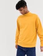 Asos Design Oversized Sweatshirt With Turtleneck In Yellow - Yellow