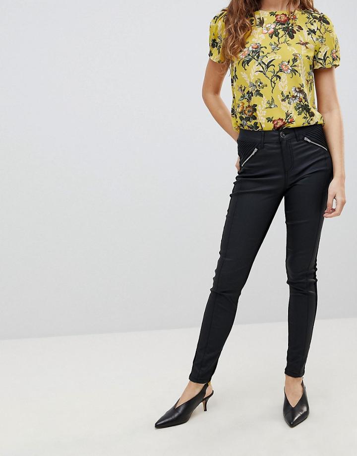Oasis Skinny Coated Jeans - Black
