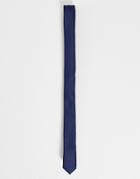 Asos Design Skinny Tie In Navy