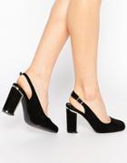 Truffle Collection Elin Sling Block Heeled Shoes - Black Mf