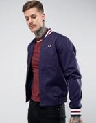 Fred Perry Reissues Tipped Varsity Bomber Jacket In Navy - Navy