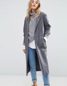New Look Soft Duster Coat - Gray