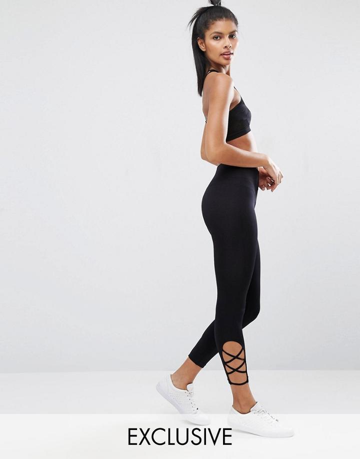 South Beach Lattice Side Legging - Black
