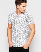 Only & Sons T-shirt With All Over Geo Print - White