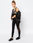 Puma Leggings With Sheer Mesh Panel Detail - Black