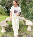 Labelrail X Collyer Twins Relaxed Vest In Unbleached Denim - Part Of A Set-white