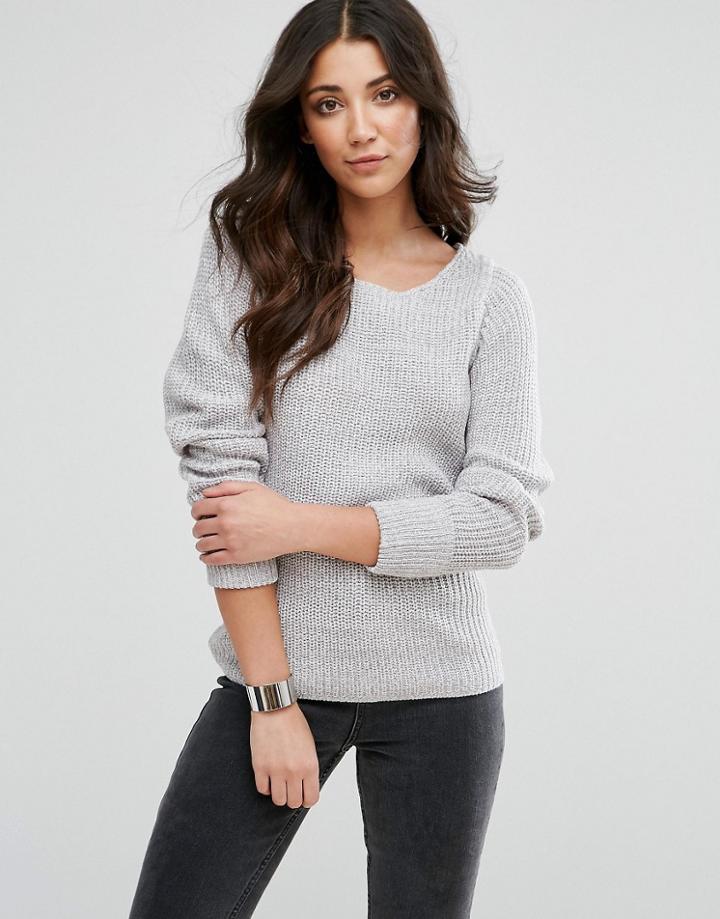 Brave Soul Cable Knit Sweater - Blue