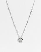 Calvin Klein Thin Chain Necklace With Heart Charm In Silver