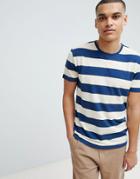 Selected Homme Stripe T-shirt In Organic Cotton - White