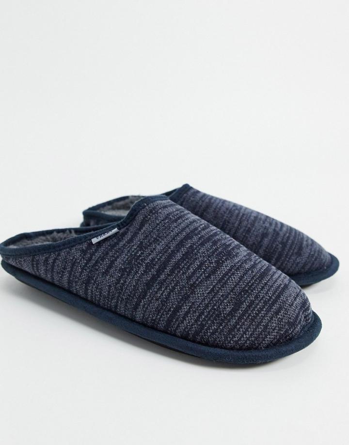 Greentreat Mule Slippers In Navy