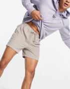 Asos Design Shorter Shorts In Beige Cord-neutral