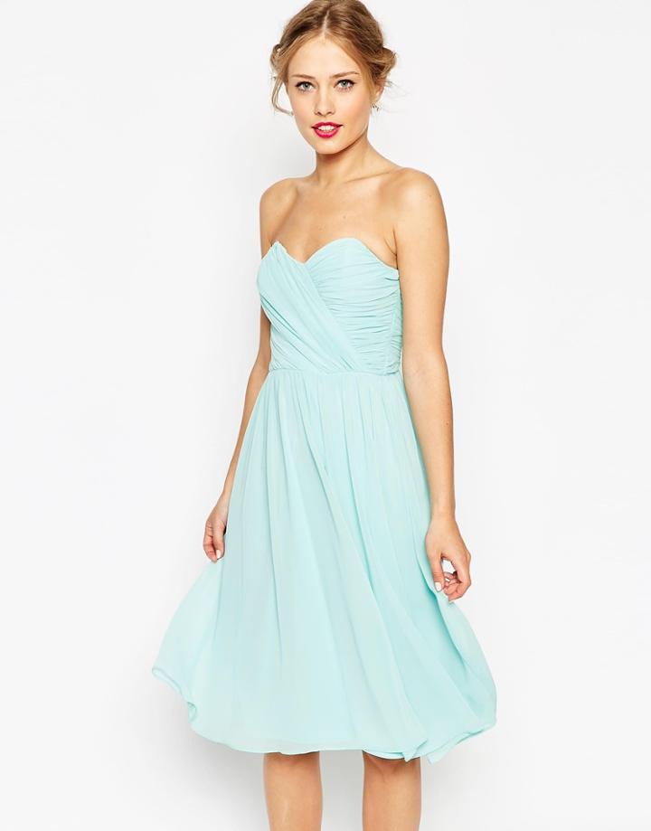 Asos Wedding Bandeau Midi Dress - Nude