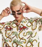 Collusion Camp Linen Shirt In Jungle Print-neutral