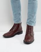 Brave Soul Brogue Boots - Red
