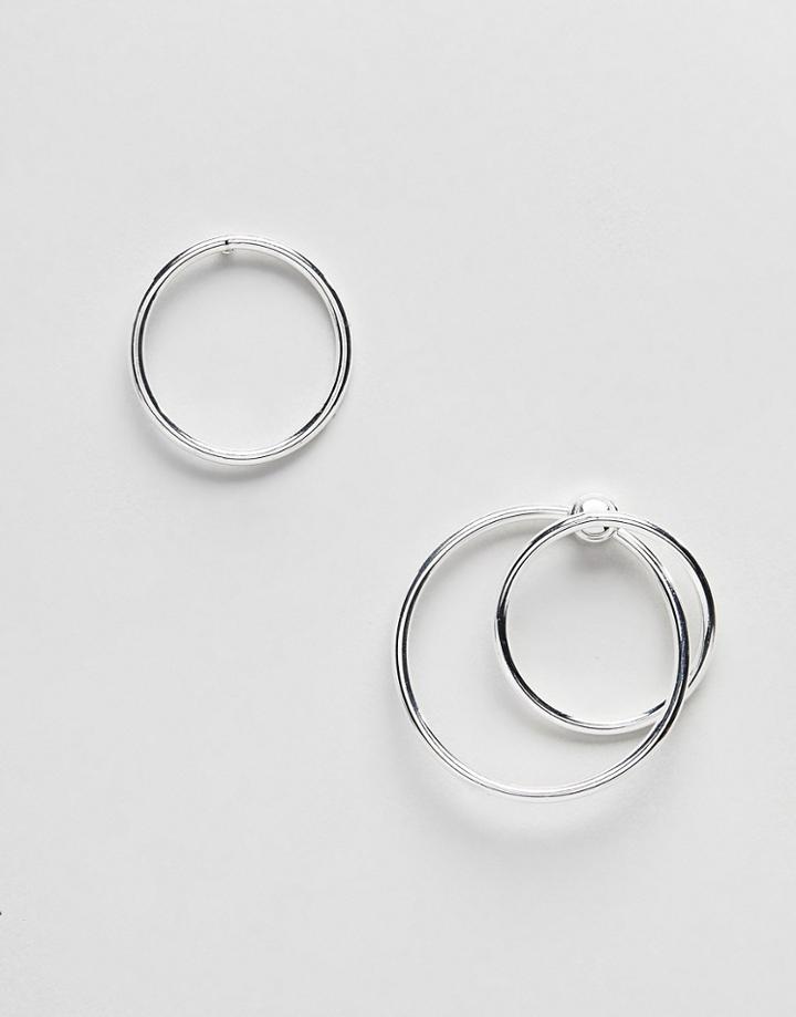 Finery Ossom Interlinked Circle Earrings - Silver